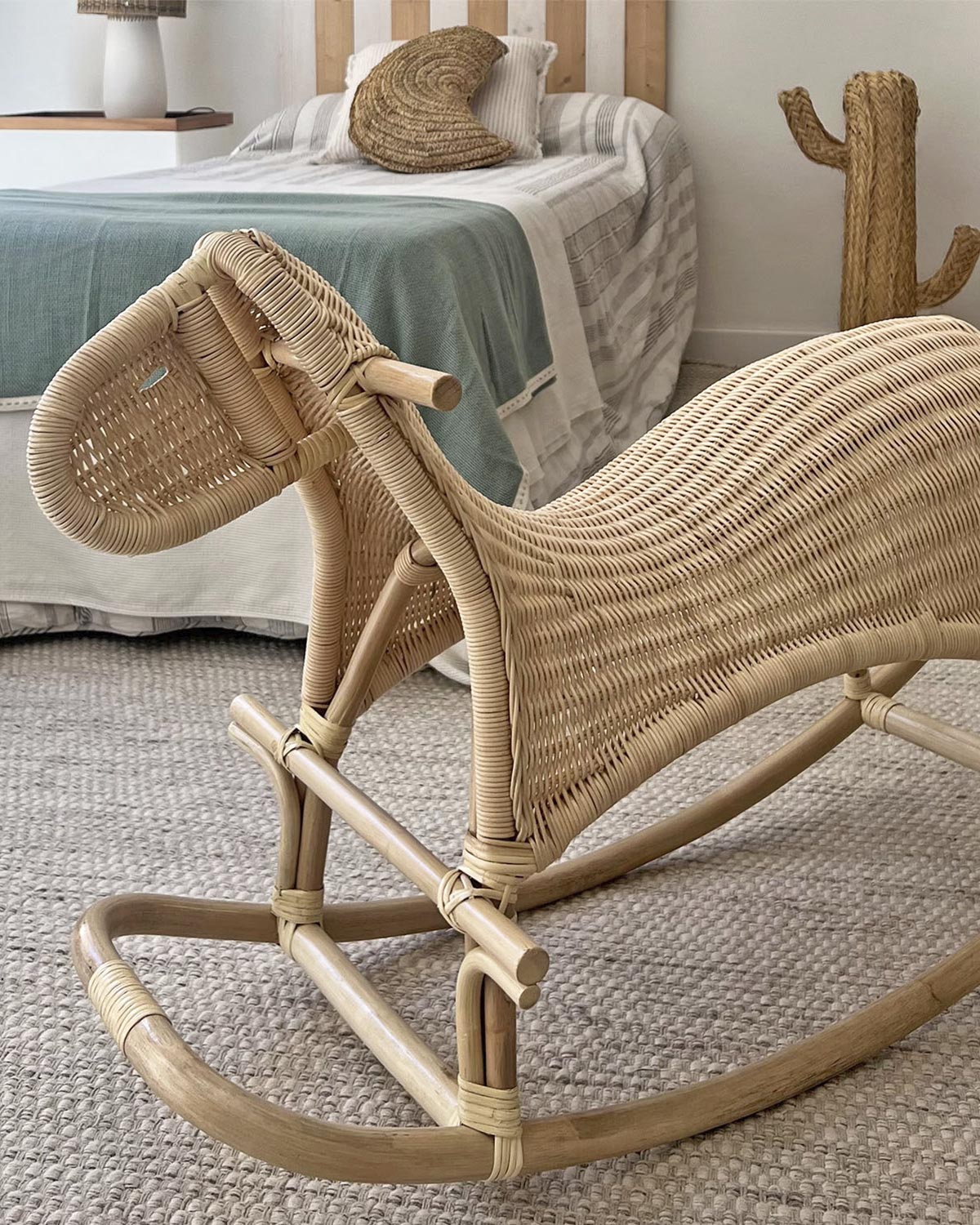 Rattan horse rocking chair sale