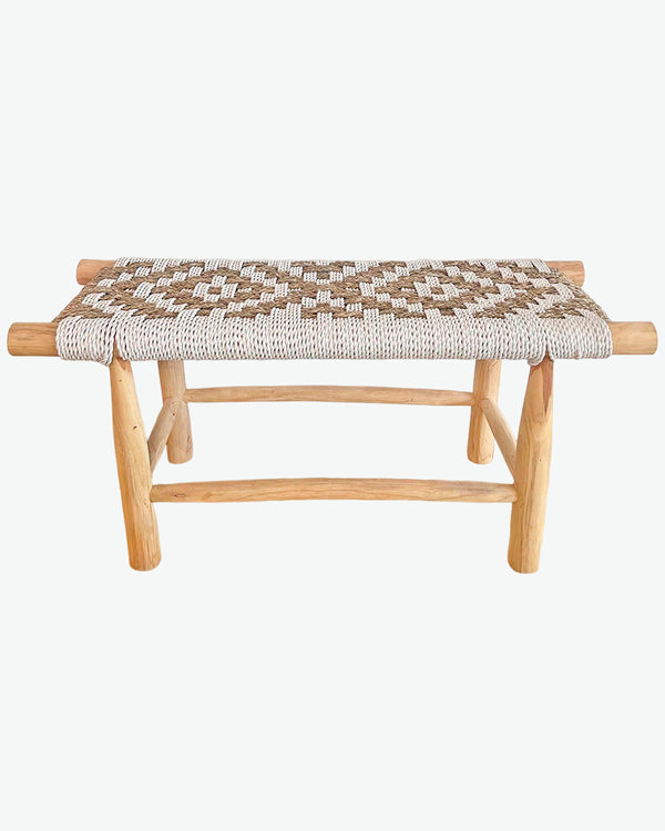 Banco Saiwa madera teca fibras naturales