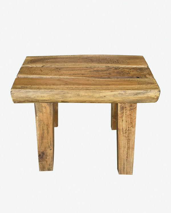 Banco de madera teca maciza artesanal, asiento elegante natural rústico minimalista para dormitorio salón