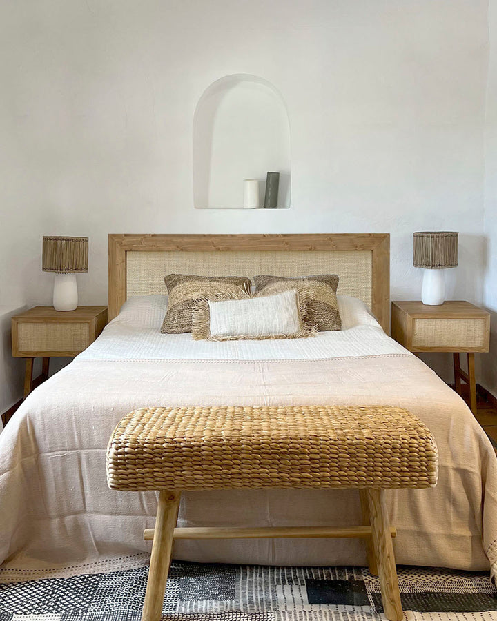 Atlas natural raffia headboard