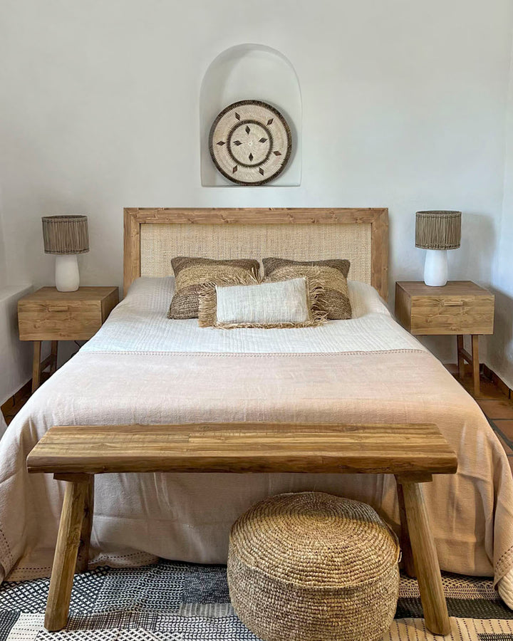 Atlas natural raffia headboard