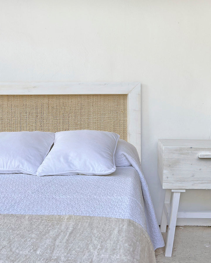 Atlas natural raffia headboard