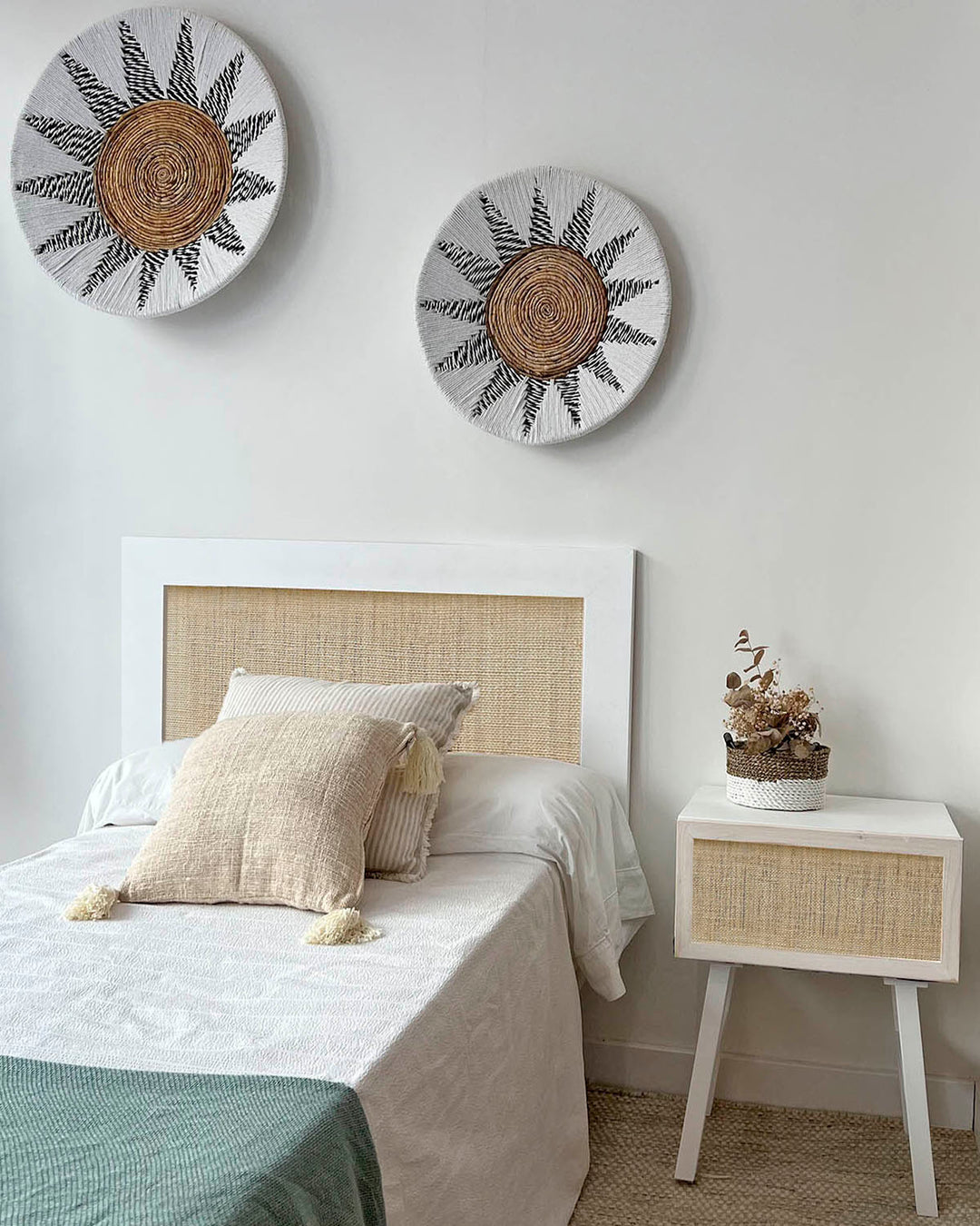 Atlas natural raffia headboard