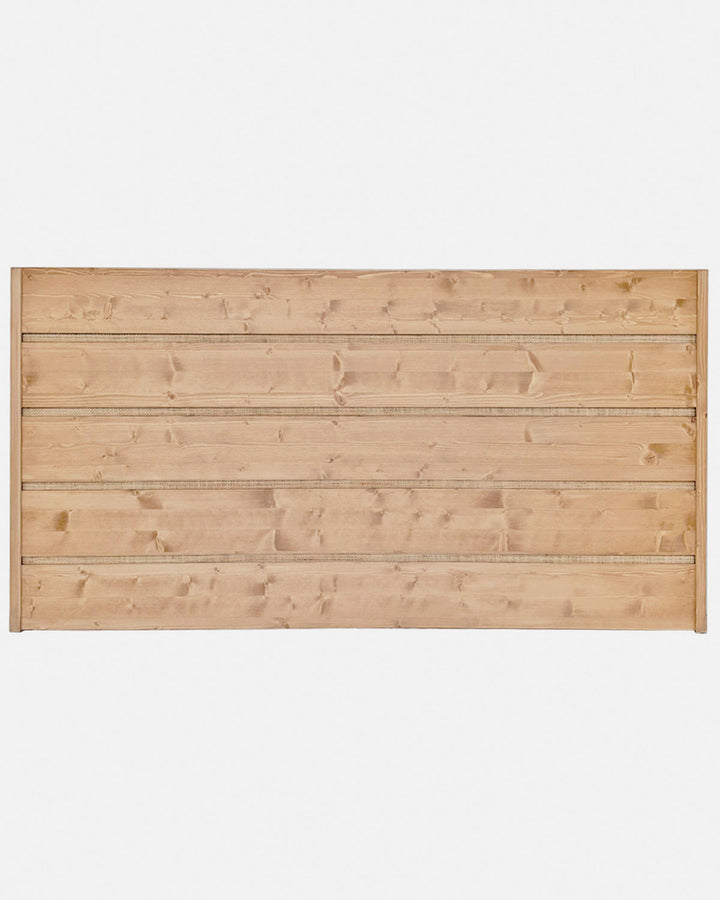 Cabecero de cama de madera haya maciza con líneas horizontales artesanal, mueble original moderno dormitorio