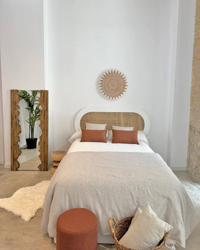 Cabecero Nubia Rafia marrón