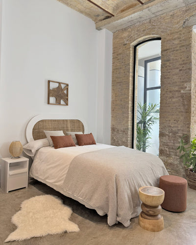 Cabecero Nubia Rafia marrón