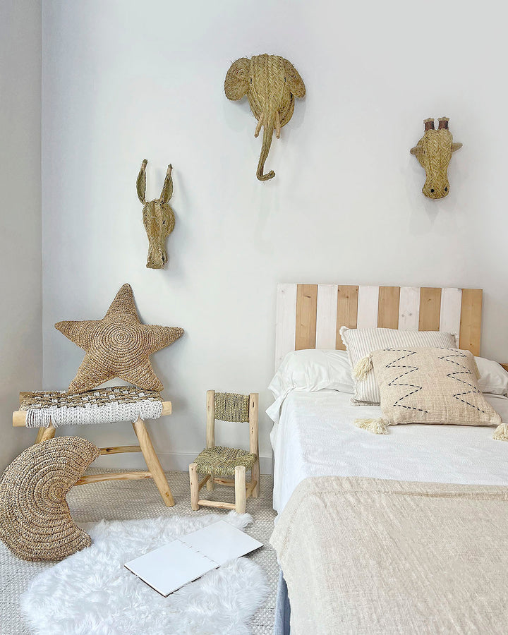 Cojín en forma de estrella de fibra natural – NATYAL