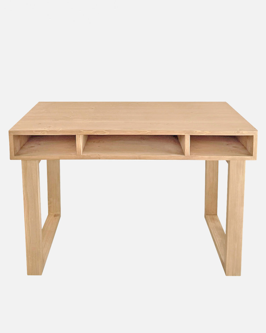 Mesa de escritorio de madera maciza haya artesanal, estructura robusta firme home office dormitorio natural