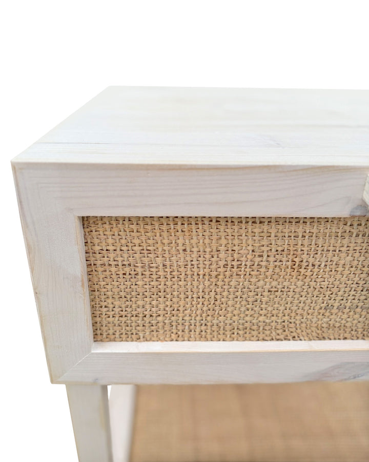 Mesita de noche Natay Rafia natural