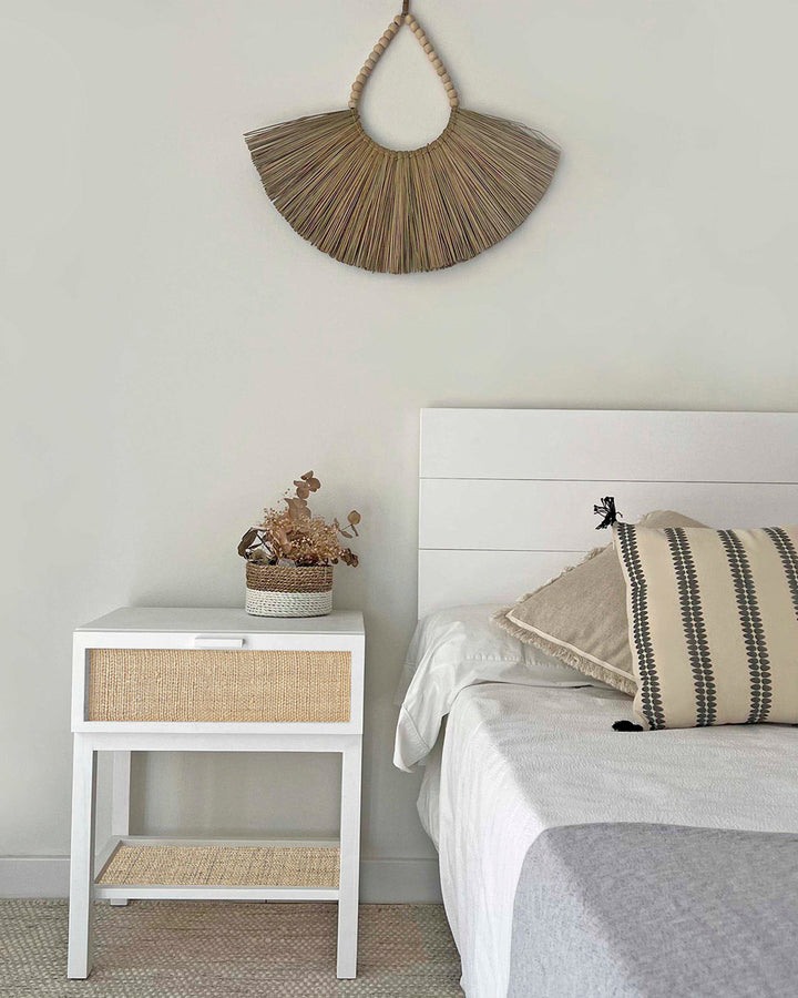 Mesita de noche Natay Rafia natural