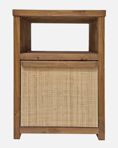 Mesita de noche Zaren Rafia natural