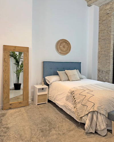 Mesita de noche Zaren Rafia natural