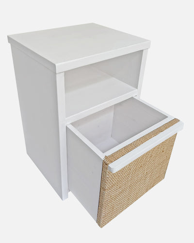 Mesita de noche Zaren Rafia natural