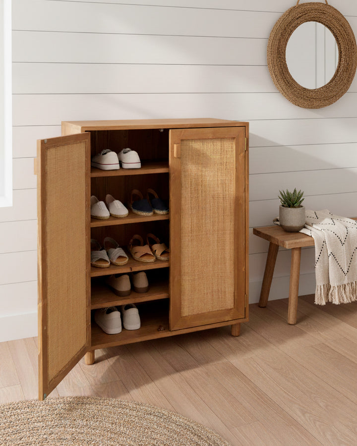 Atlas Shoe Cabinet Natural Raffia