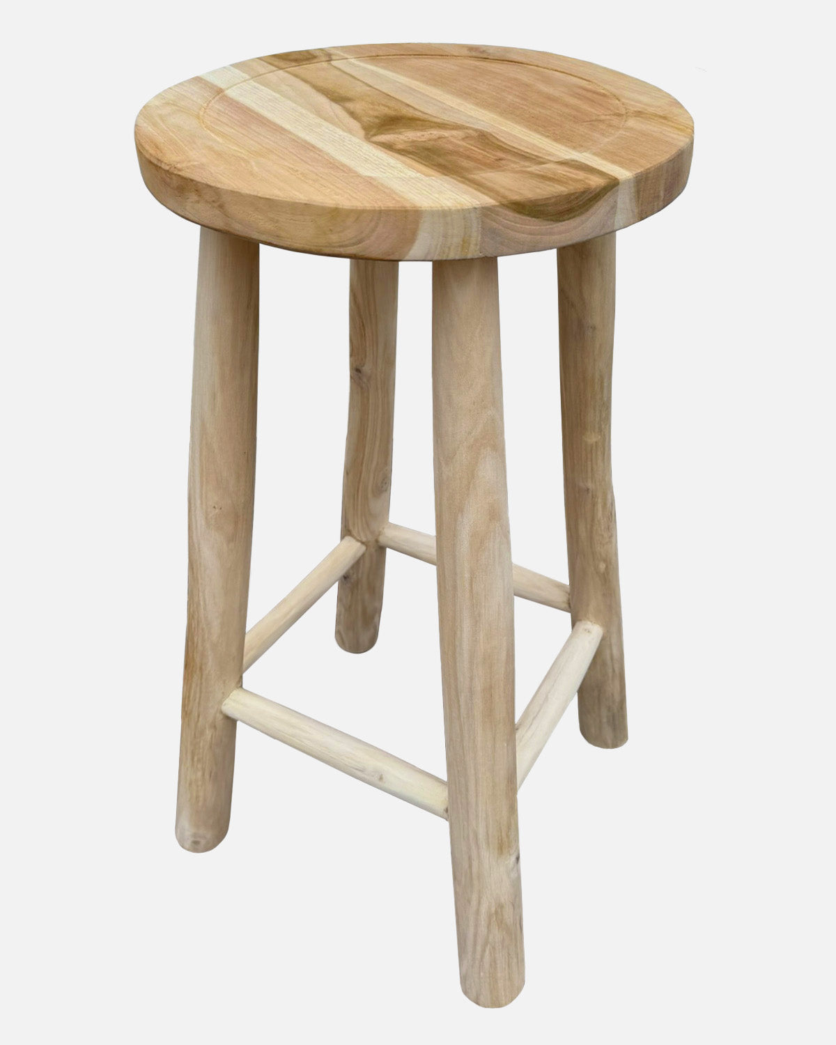 High teak wood stool - Designer handcrafted stools – NATYAL