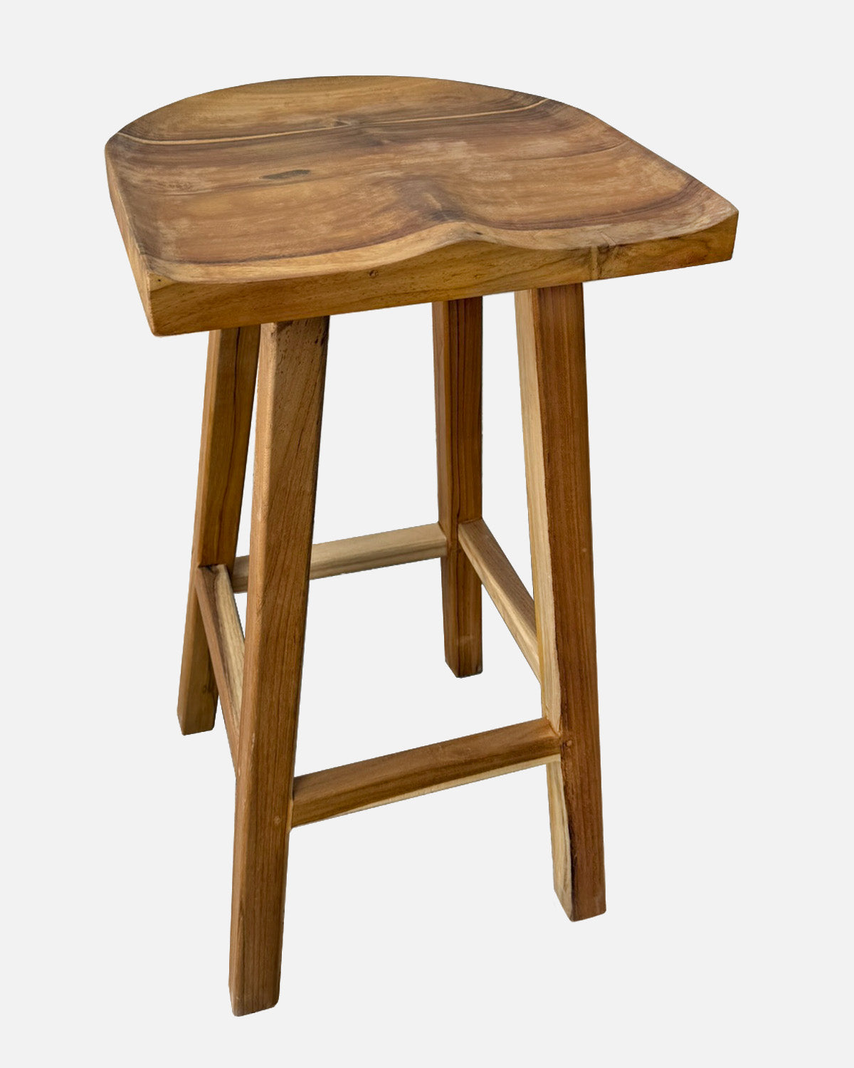 High teak wood bar stool (72 cm) - Nusa bar stool - NATYAL